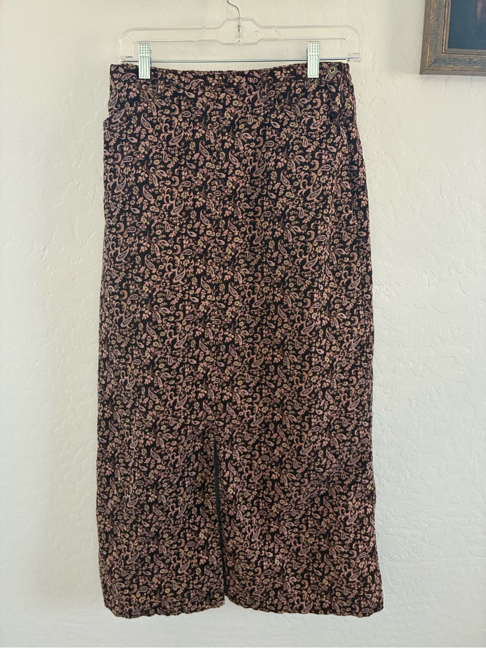 VTG 90s Bobbie Brooks Paisley Corduroy Skirt 10 (Fits Small / 28/29 W) boho